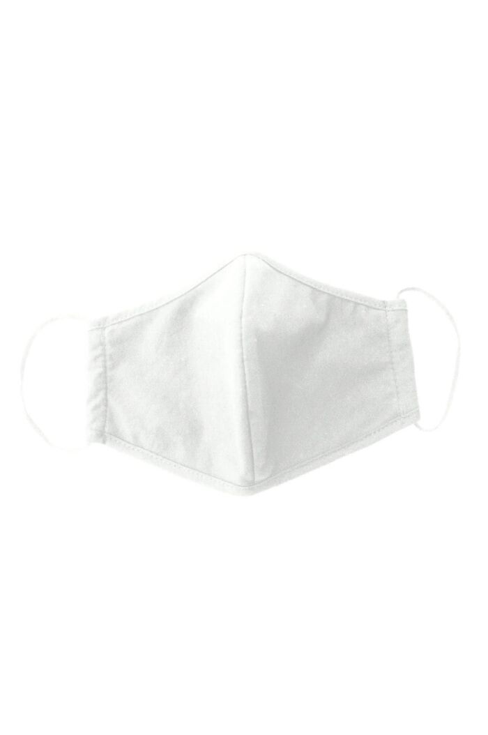 White, 3-Layer, Cotton & Polyester Ear Loop Mask