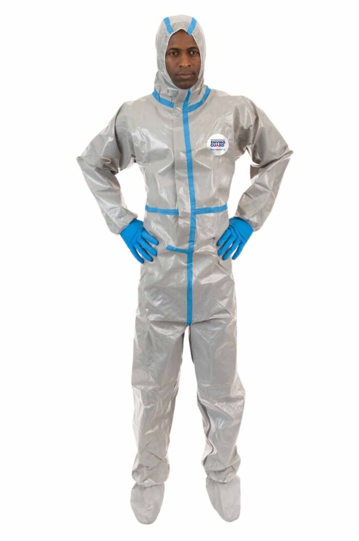 ChemSplash® 2, Chemical Splash Coverall, Attached Hood & Boots, Elastic Wrists, Taped Seams, Elastic Back
