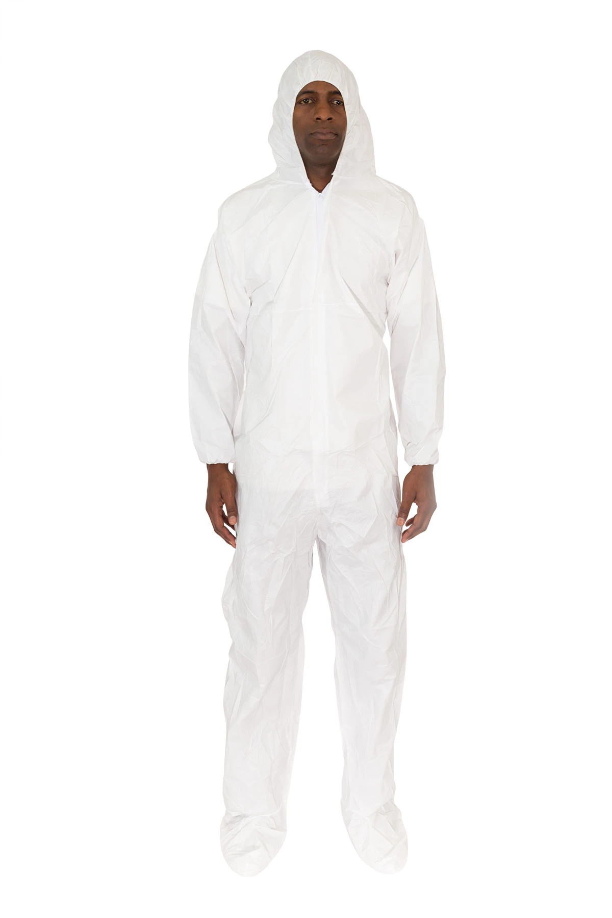 6 White Disposable Protective Heavy Duty Overall Coverall Boiler Suit Type 5 